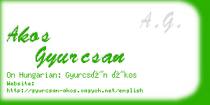 akos gyurcsan business card